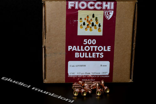 FIOCCHI Palla blindata Cal. 9mm FMC 115grs